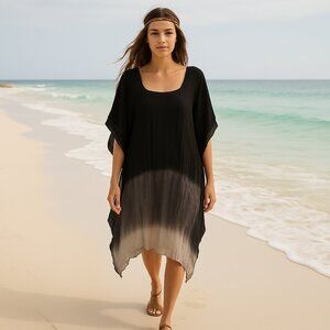 Tie Dye Gradient Ombre Caftan/Swim Coverup West Coast Hippie One Size